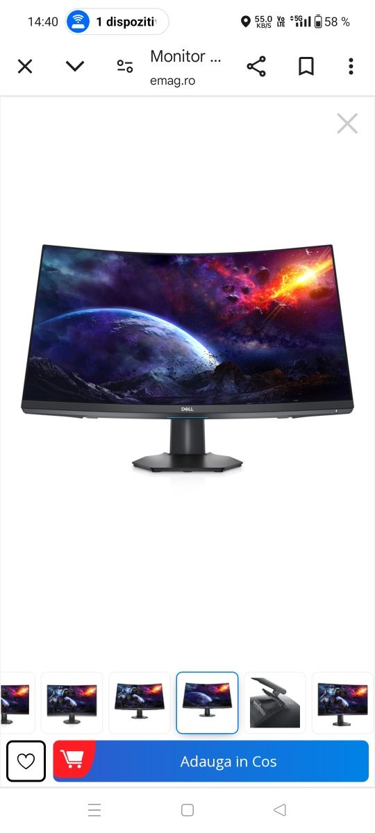 Două monitoare monitor Dell 27 curbat ecran crăpat