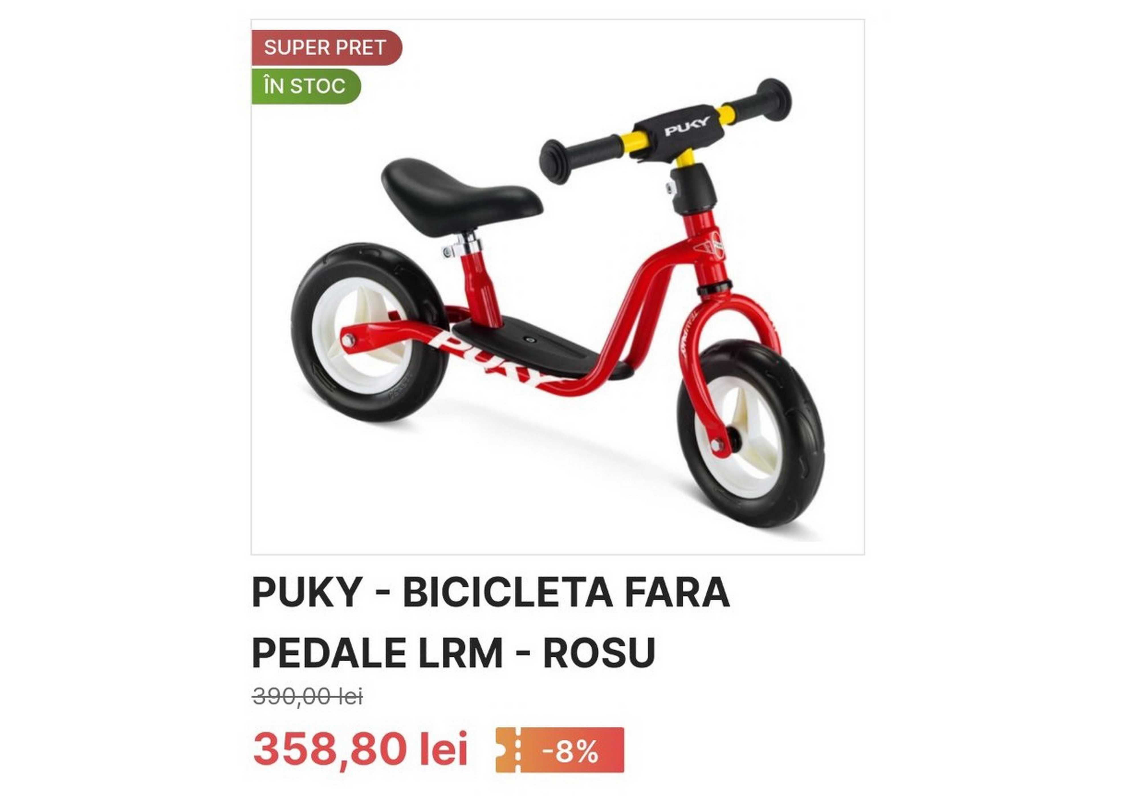 Bicicletă pentru copii fără pedale PUKY LR M - roz