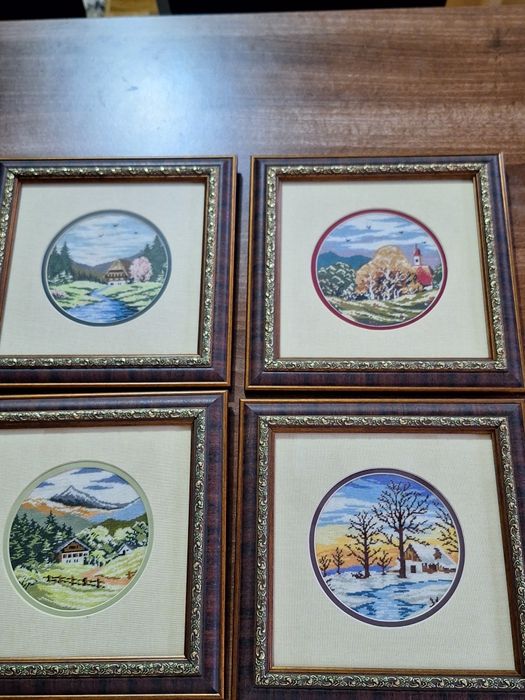 Goblen 4 Anotimpuri ,cusut cu punct mic,diagrama.