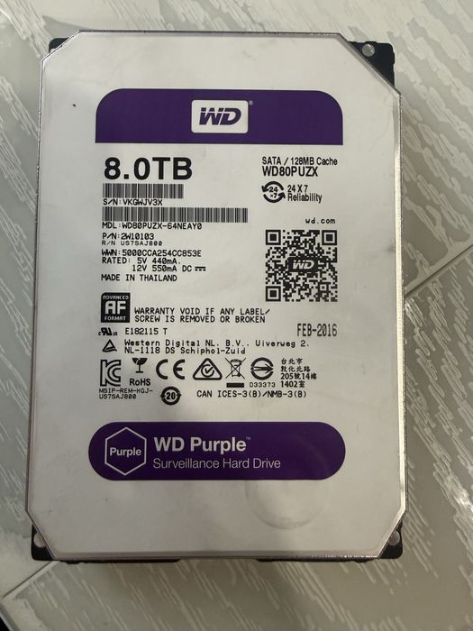 Жесткий диск 8Tb WD Purple (WD80PUZX)