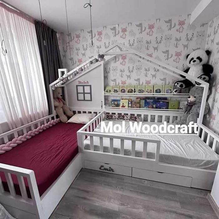 Pat casuta pat montessori pat copii patut bebe mobila camera copilului