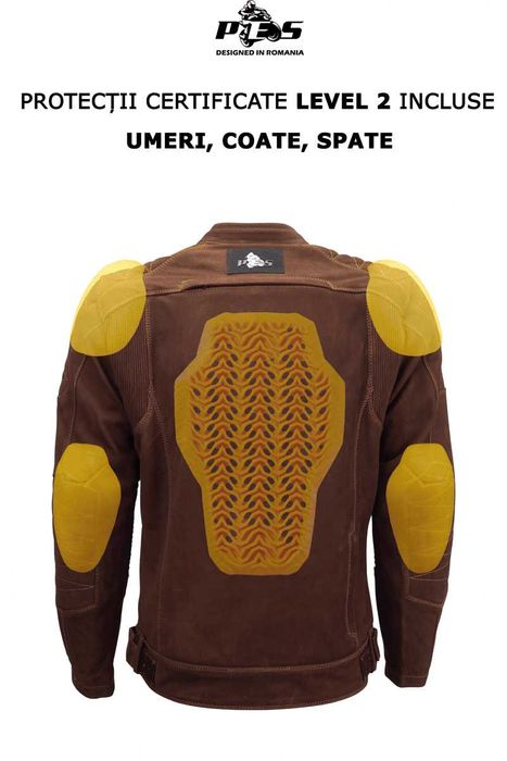 Geacă Moto din Piele Naturală PES Urban Nubuck Level 2 Mesadă de Iarnă