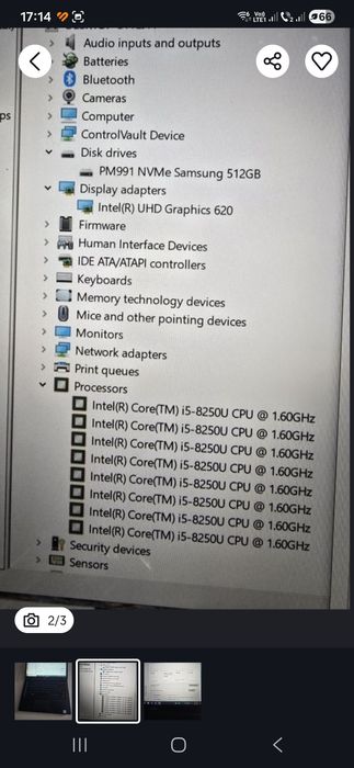 Laptop Dell 5490, i5-8250, ram 16gb, ssd 512gb, bat 3 ore