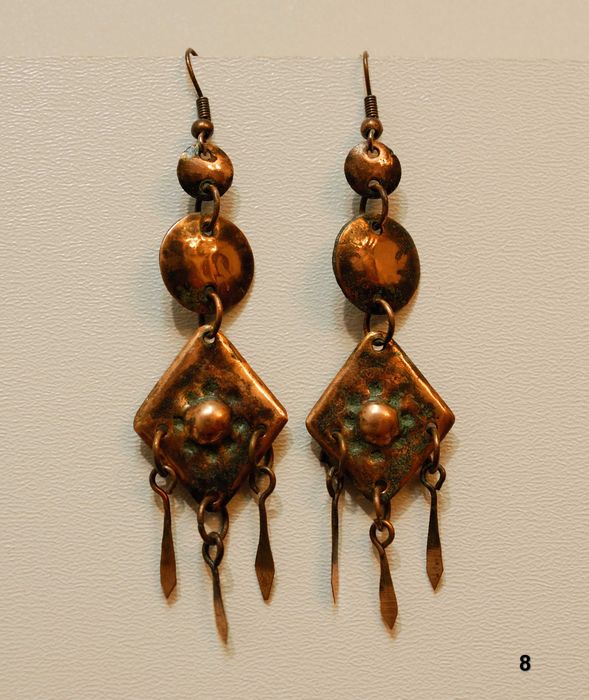 Обеци от мед  ръчна изработка -уникат