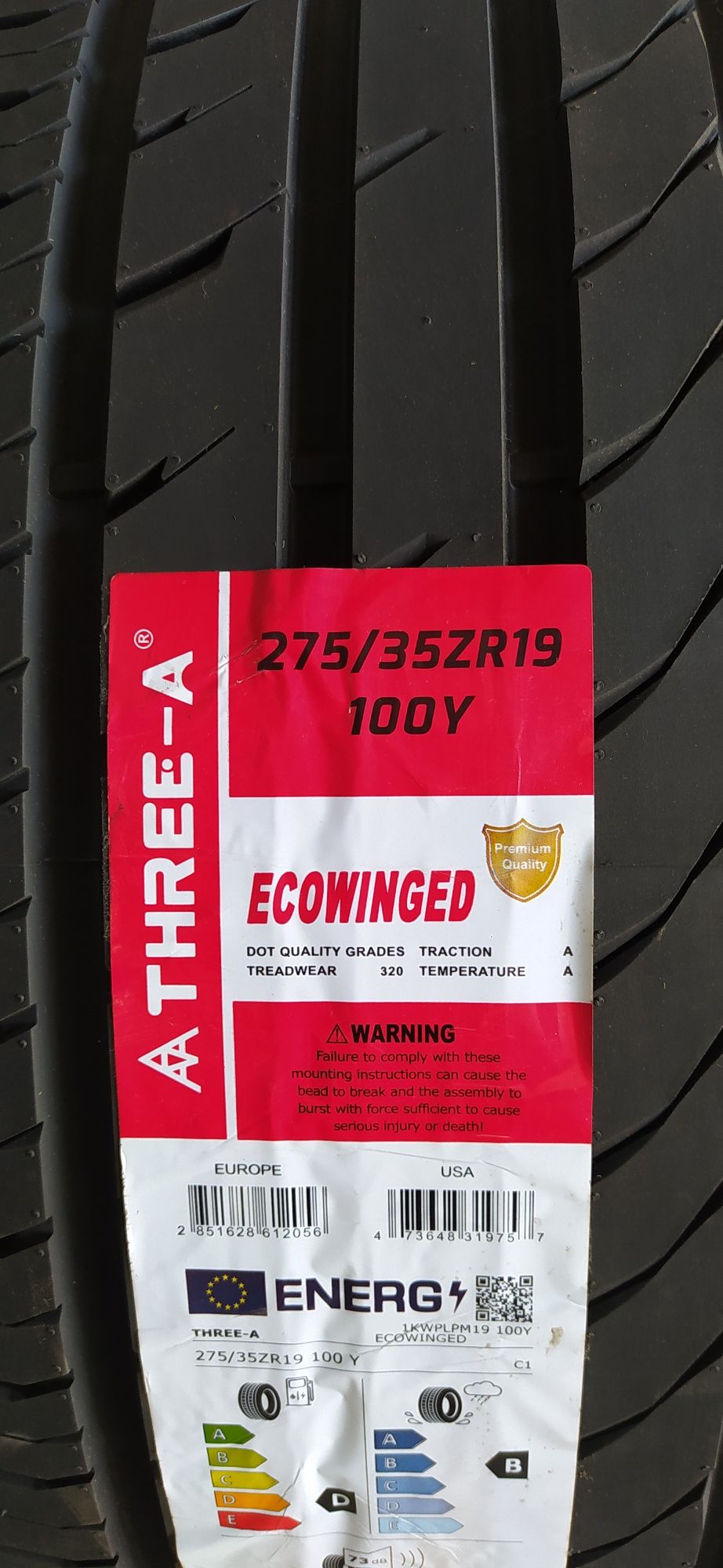 245/40R19. Three-A. Ecowinged