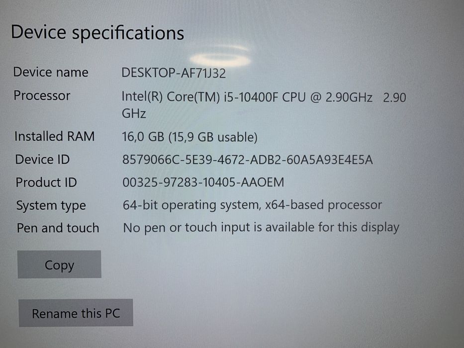 Unitate Myria i5-10400