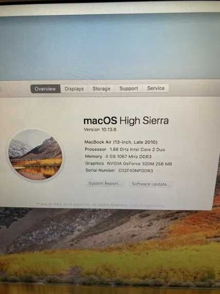 MacBook Air 13 Late 2010 ,SSD 128 GB