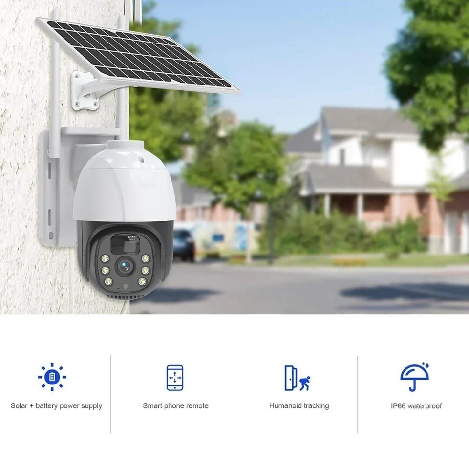 Camera Supraveghere Solară 4G cu panou solar și cartela SIM