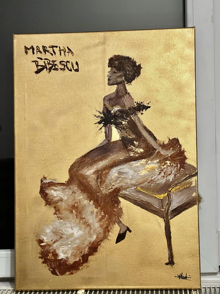 Tablou modern pictat manual cu acrilic si cuțit de pictură