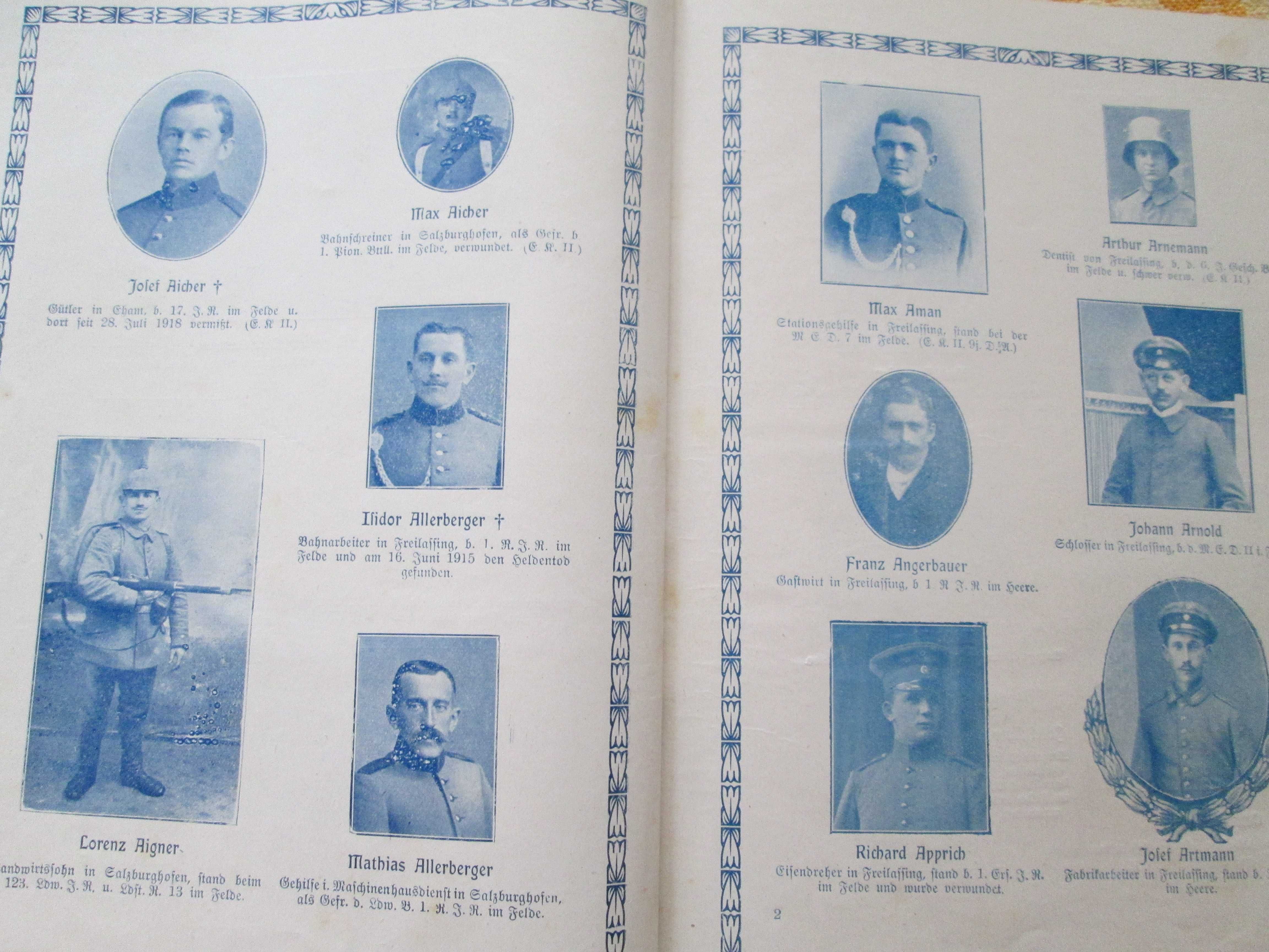 Razboi WW1. Cartea de Onoare a Militarilor 1914-18, Freilassing