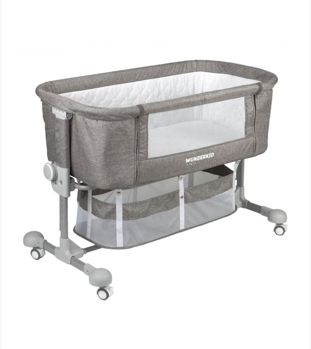 Бебешко легло 2in1 co-sleeper Wunderkid - Sweet Dreams, сив