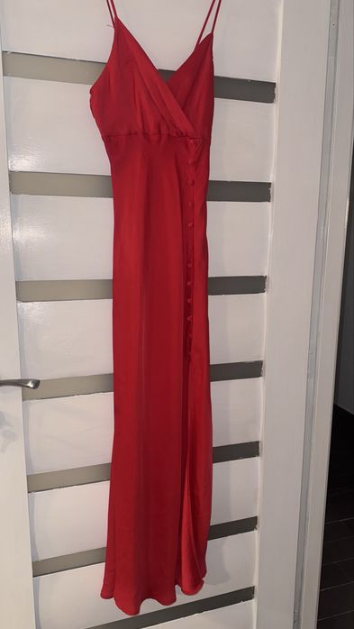 Rochie rosie zara xs satin