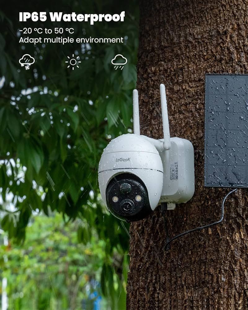 2 броя Безжична соларна 3MP WiFi охранителна камера ieGeek ZS-GX1S