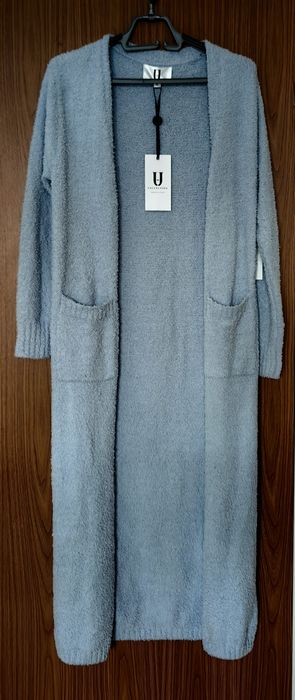 Vand cardigan dama lung, culoare bleu, marimea S, marca U collection