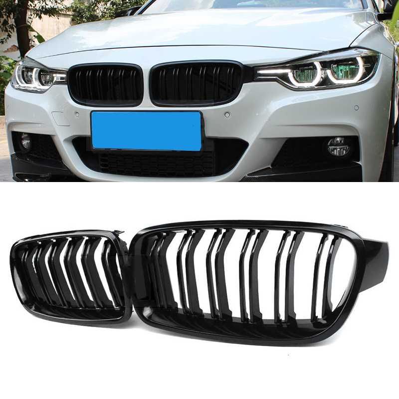 Grile Duble BMW Seria 3 F30 F31 Negru lucios Piano black