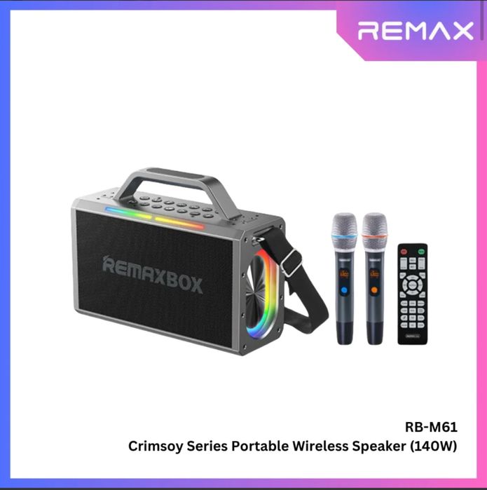 Караоке колонка REMAX RB-M61 Crimsoy 140W с мощным звуком