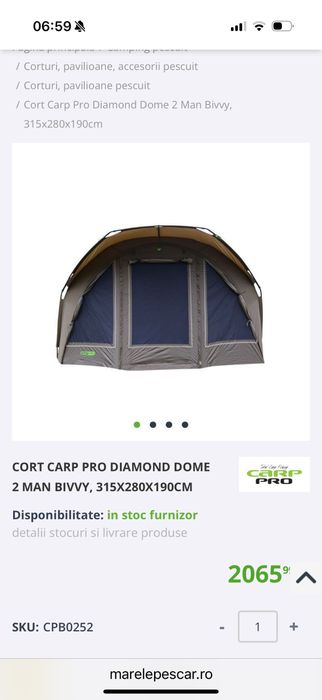 Vand cort Carp Pro Diamond 315x280x190