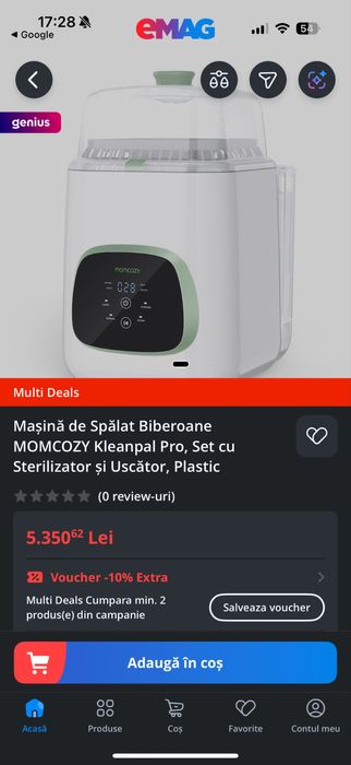 Aparat de spalat si sterilizat biberoane