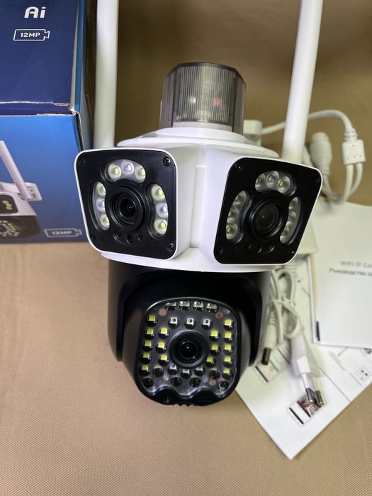 Тройна камера wifi LYLU 12 mpx последен модел 2025 сирена camera