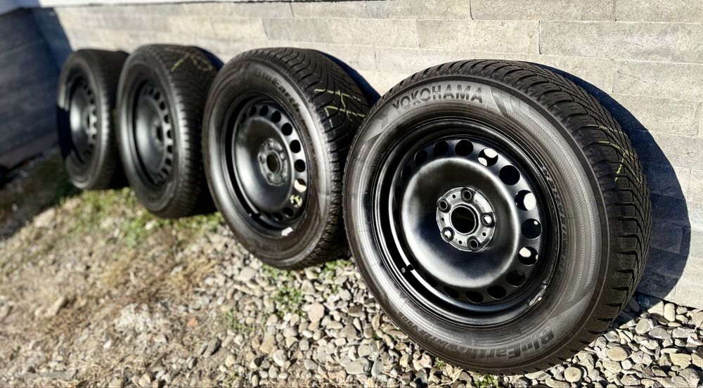 Jante otel plus anvelope M+S 215 60 16 impecabile ca noi Passat B8