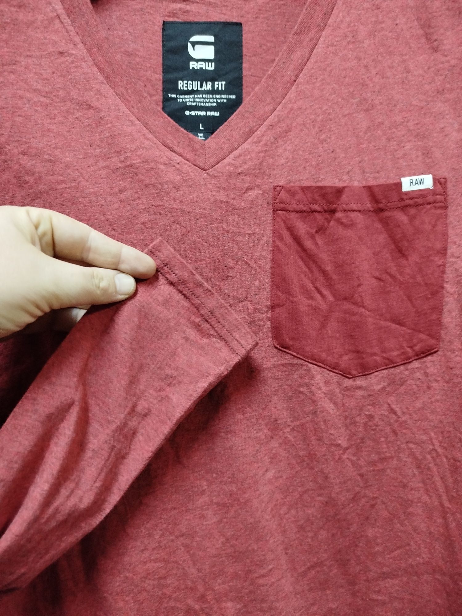 Оригинална НОВА блуза G-star Raw Riban M , L мъжка червена фланела