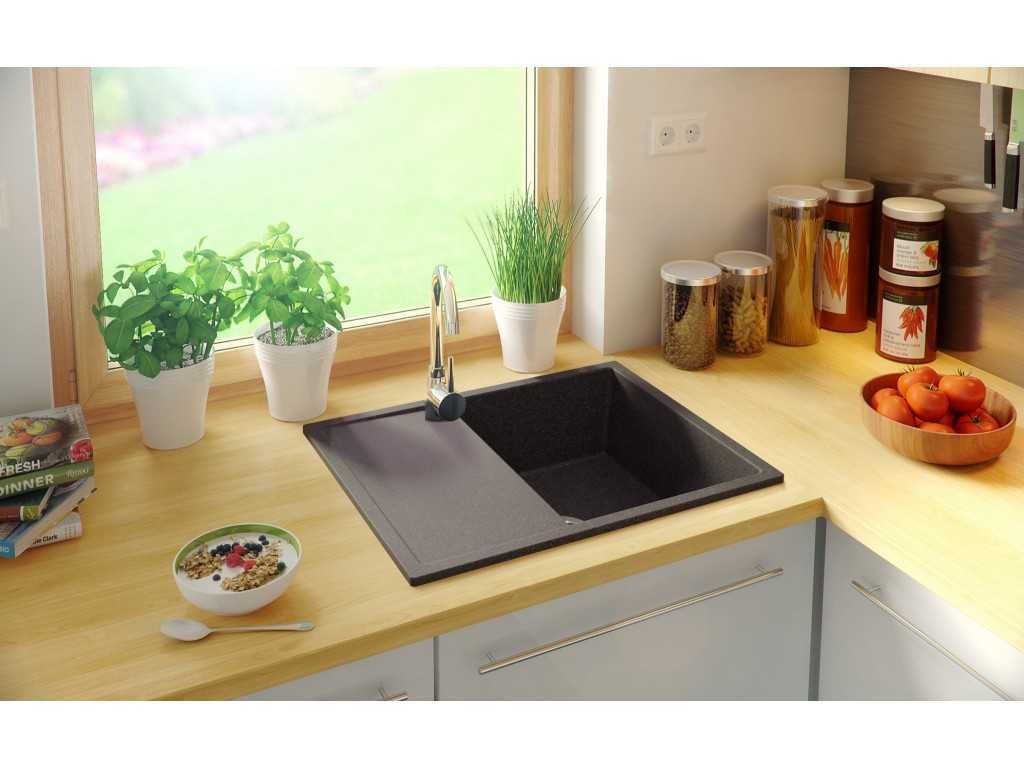 Кухненска мивка от Гранит модел Ибиса 620 Компакт - графит