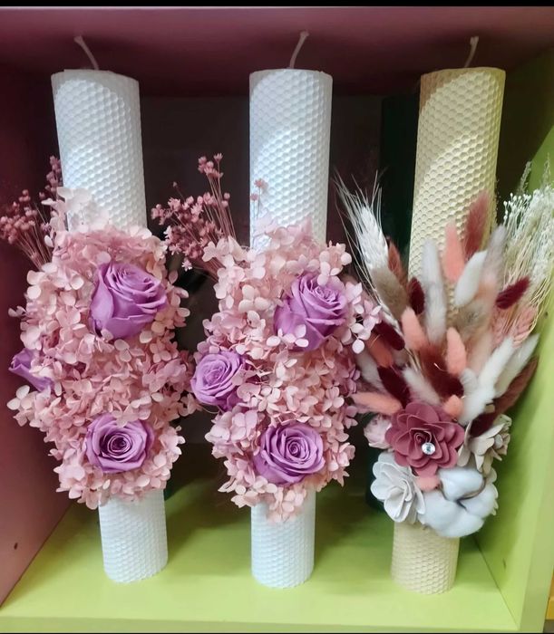 Lumânări,buchete și trusouri de botez/nunta