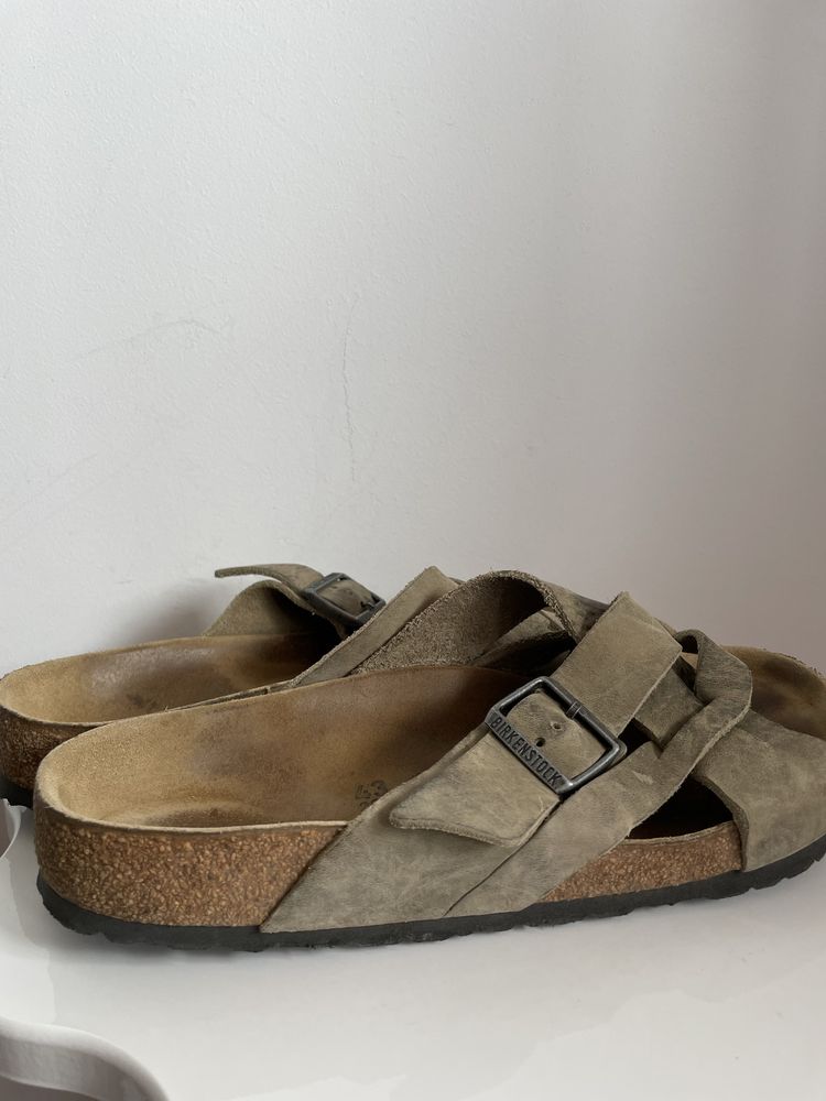 Birkenstock 3 barete piele kaki 43 wide