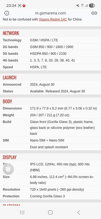 Xiaomi Redmi 14C 12 GB, sigilat, garantie Vodafone