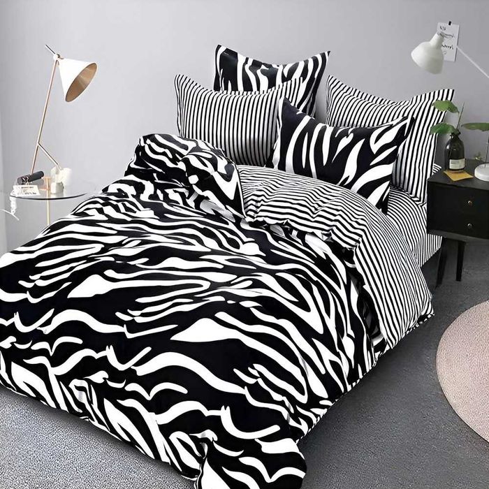 Двулицево спално бельо с ластик, 6 части