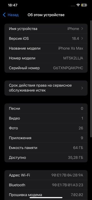 Iphone XS MAX 64/100