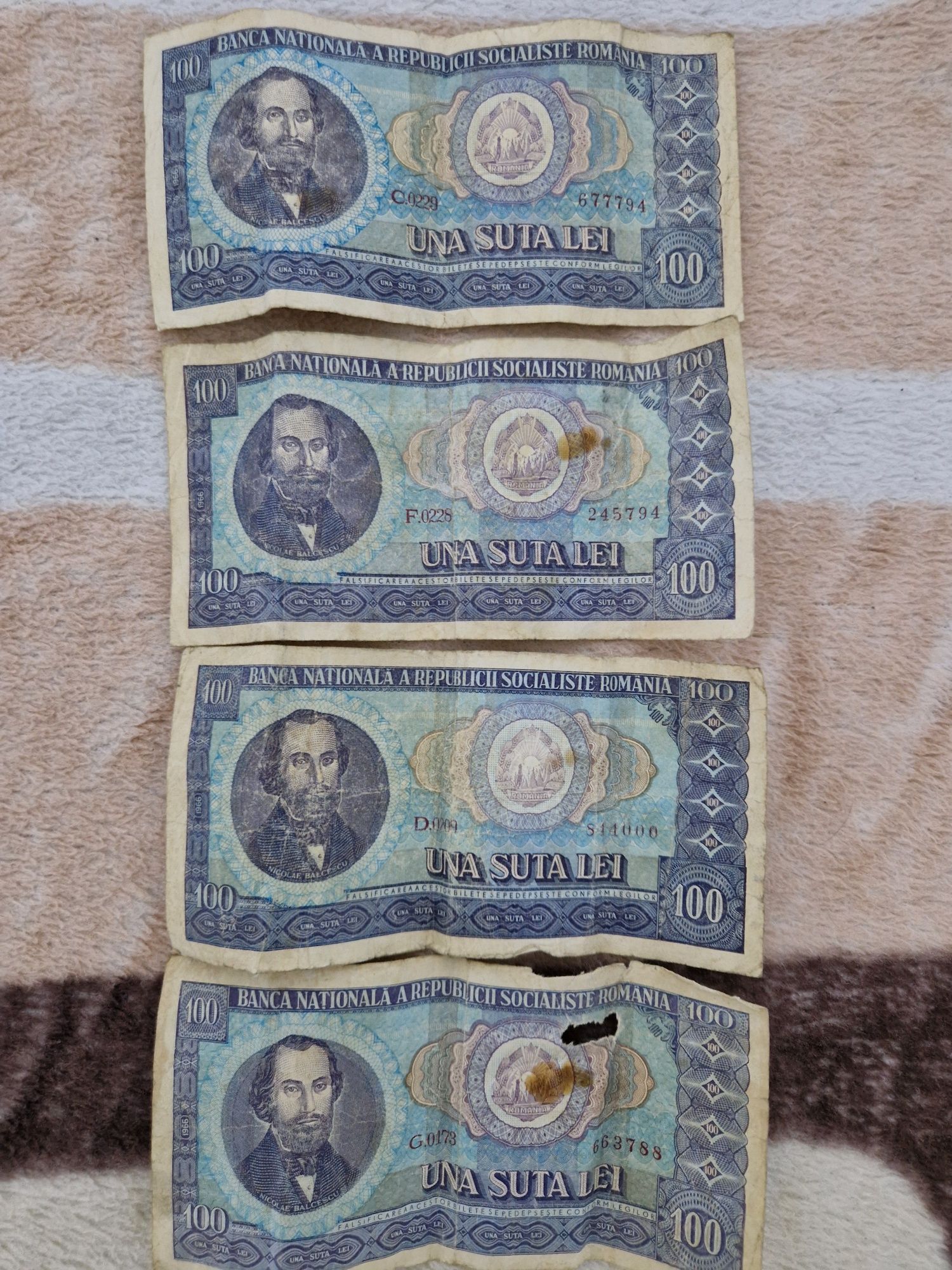 Bancnote 100 lei Bălcescu.