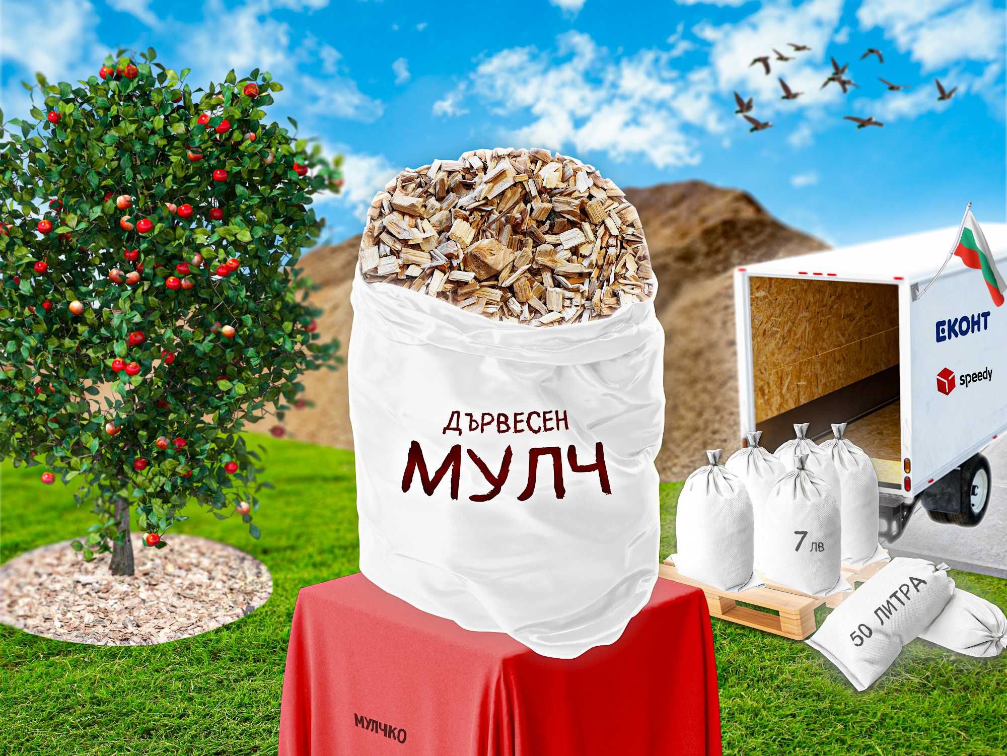 Дървесен чипс - мулч