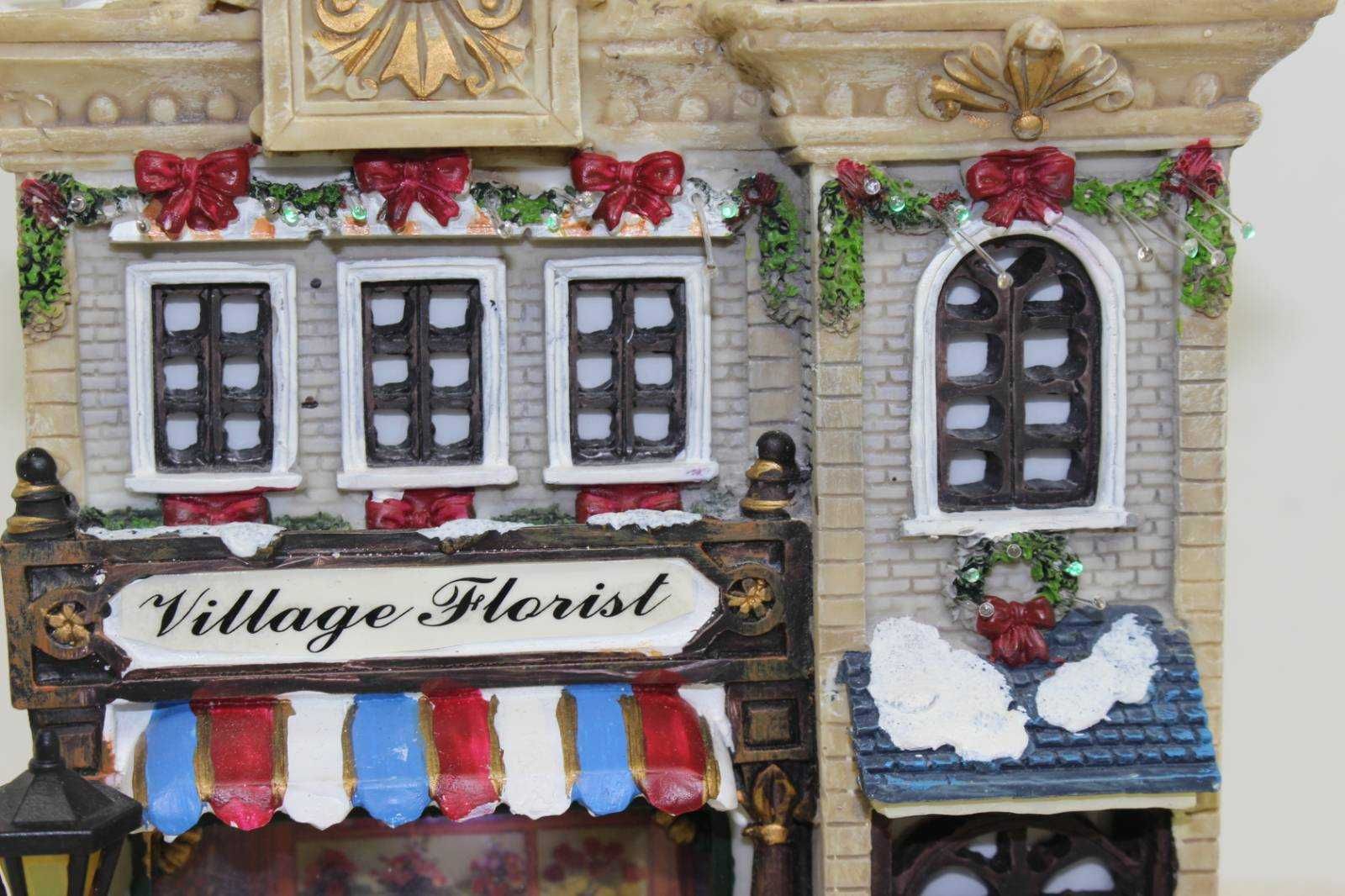 Ретро Коледна украса Диорама къщичка с Цветарски магазин.Внос Холандия