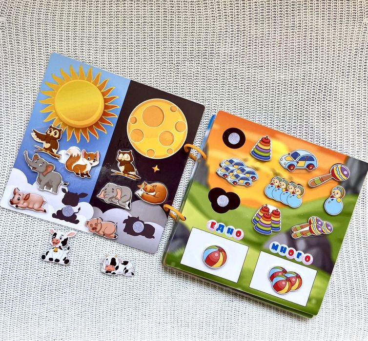 Образователен албум-играчка с велкро за деца
