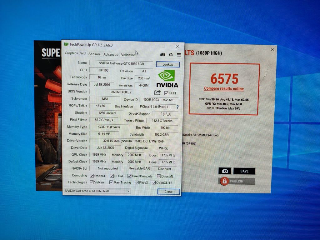 MSI Gaming GTX 1060 6GB - видеокарта