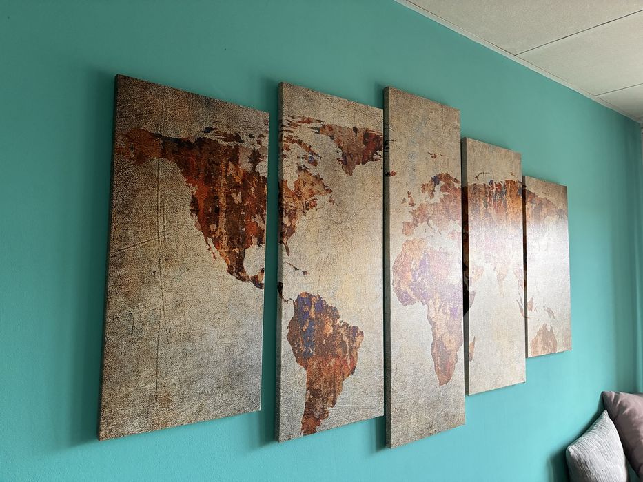Картина 5 части карта на света