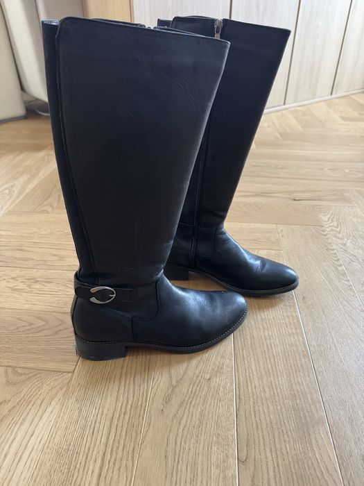 Черни ботуши от естествена кожа 38 номер