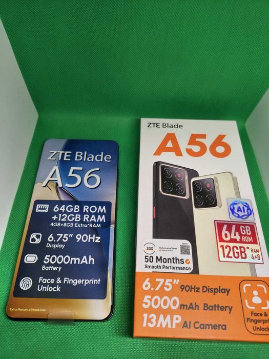Telefon mobil ZTE Blade A56, Dual SIM, 6.75 inch, 64GB, 4G, Nou