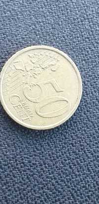 Moneda rară 50 euro cenți.