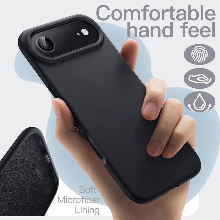 Матов силиконов кейс за apple iphone 17 air - черен