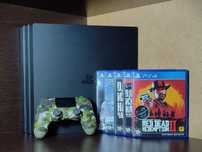 PlayStation 4 Pro, 2 Геймпада и 7 Игр.