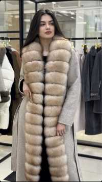 пальто альпака с мехом
