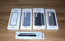 Husa Galaxy Z Fold6+Pen Z Fold5 Eco-Leather/Standing Case Strap/Clear