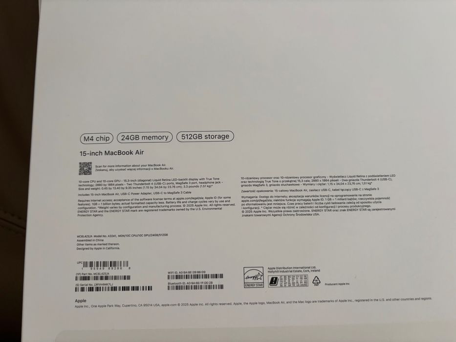 Лаптоп MacBook Air 15