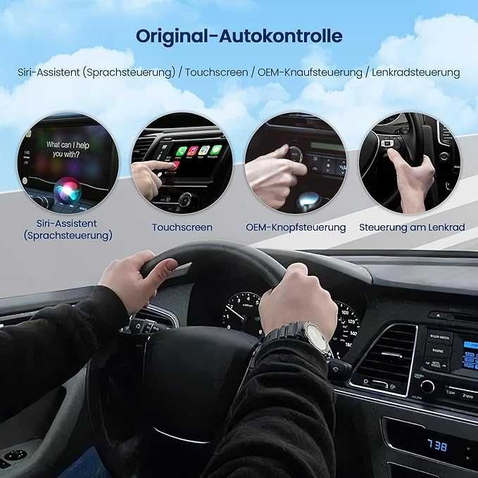 LIAMORFE 2 в 1 USB безжичен CarPlay Android адаптер за кола
