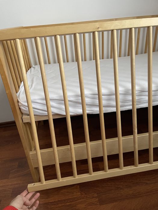 Patut bebe lemn + saltea/ patut bebelus/ pat bebe