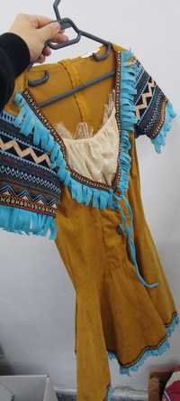 Rochie tradițională bumbac imitație piele