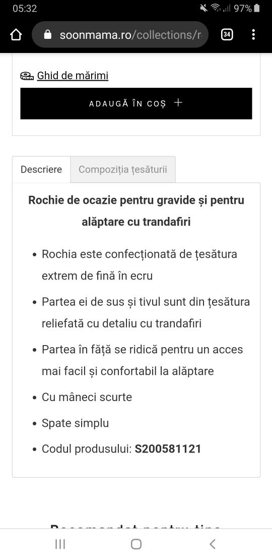 Rochie de ocazie pentru gravide și alăptare