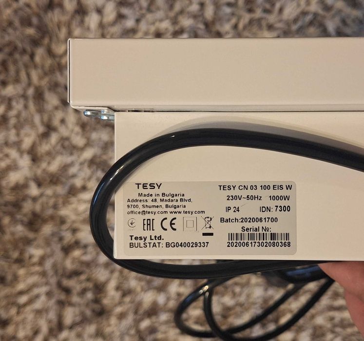 Convector Tesy 1000W termostat de perete